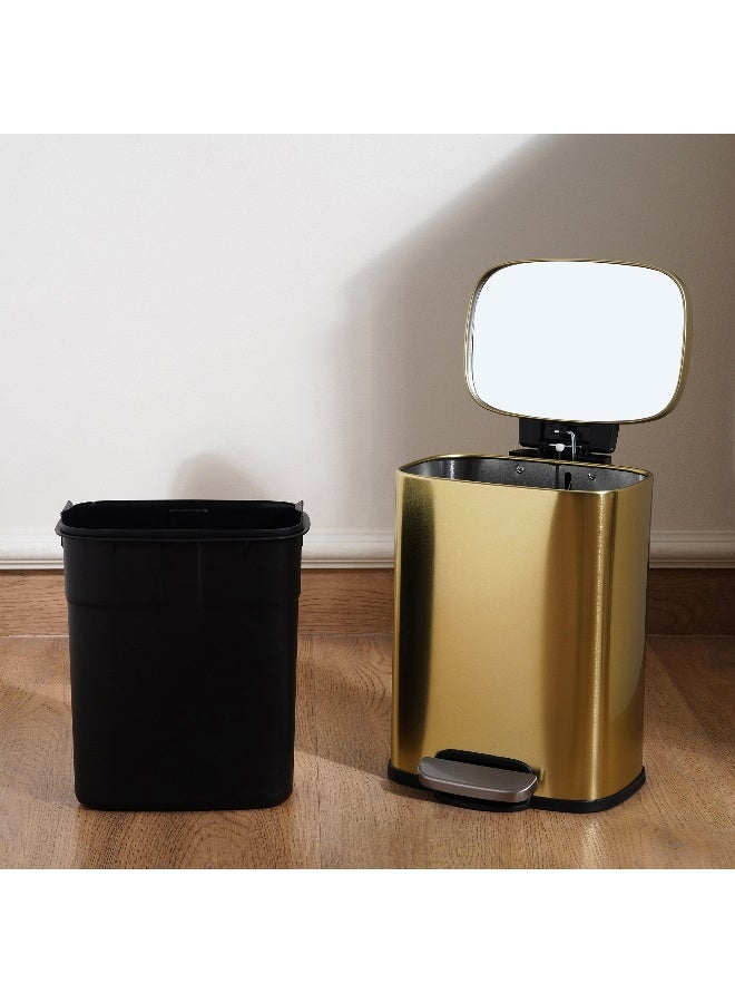 Pan Home Primo Fingerprint Resistant Metal Pedal Bin 21.3x20.5x29.5cm 5L - Gold - Image 4
