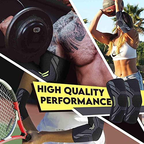 serveuttam Nylon Elbow Support For Gym - Brace For Men Women Workout | Compression Sleeves For Tendonitis Pain Relief, Tennis, Volleyball, Cricket - Pain (Blue, Xl, 1 Pair) - Image 2