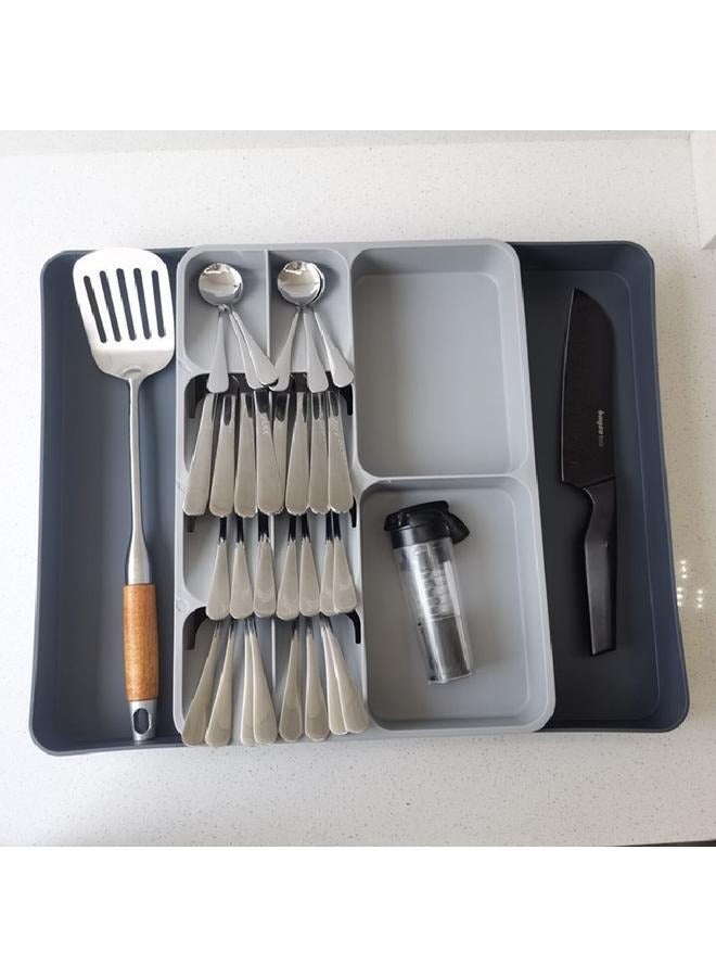 Multifunctional Expandable Kitchen Cutlery Drawer Trays and Closet Storage organizer for Storing Utensils - Image 2