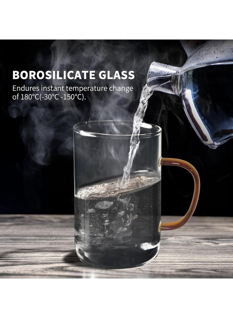 هوم زون طقم من قطعتين 16.9 اونصة كوب شاي من زجاج البوروسيليكات مع سلة نقع وتصفية من الستانلس ستيل وغطاء كوب شاي لنقع الشاي السائب سعة 500 مل فضي - Image 5