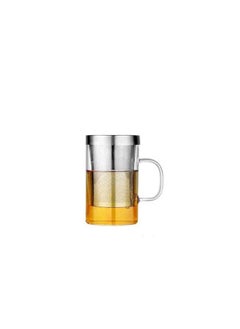 Generic 16.9 Oz Borosilicate Glass Tea Mug Cup Tea Glasses with Stainless Steel Infuser & Lid Loose Leaf Glass Tea Cup 500mL  - Image 2