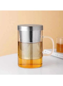 Generic 16.9 Oz Borosilicate Glass Tea Mug Cup Tea Glasses with Stainless Steel Infuser & Lid Loose Leaf Glass Tea Cup 500mL  - Image 4