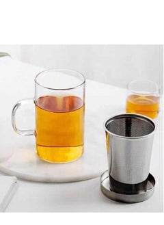 Generic 16.9 Oz Borosilicate Glass Tea Mug Cup Tea Glasses with Stainless Steel Infuser & Lid Loose Leaf Glass Tea Cup 500mL  - Image 5