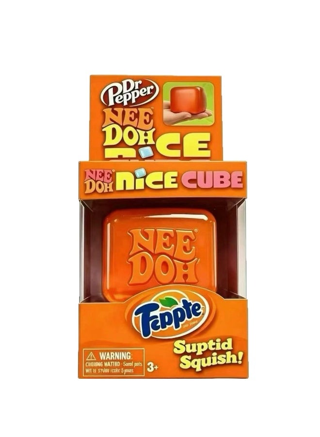 Dr Pepper Themed NeeDoh Nice Cube Slow Rebound Stress Relief Fidget Toy