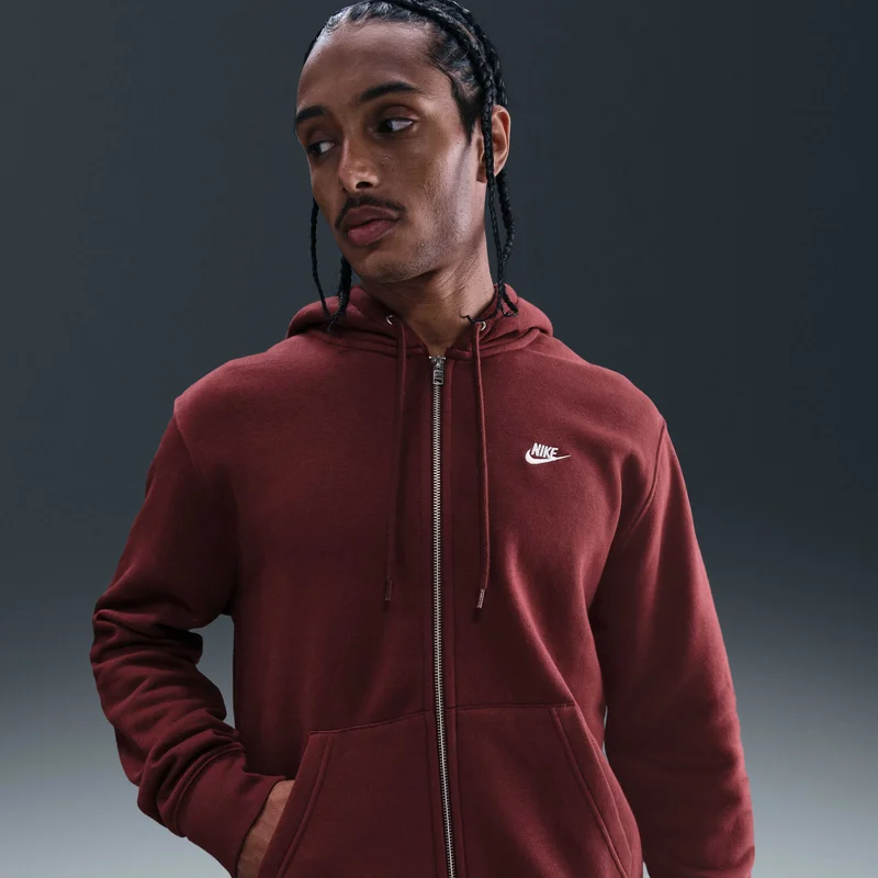 Nike Pink Men's Club Fleece Full-Zip Hoodie for Men | Best Price UAE
