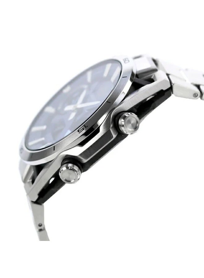 CASIO Edifice Sospensione Smartphone Link Solar Chronograph Men’s Watch ECB-2300D-2A, 50.2 mm Blue Dial, Stainless Steel Case & Bracelet, Bluetooth, 100 m WR - Image 2