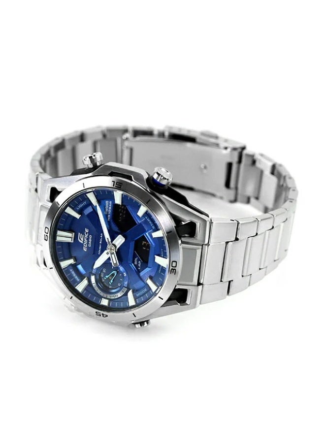 CASIO Edifice Sospensione Smartphone Link Solar Chronograph Men’s Watch ECB-2300D-2A, 50.2 mm Blue Dial, Stainless Steel Case & Bracelet, Bluetooth, 100 m WR - Image 3