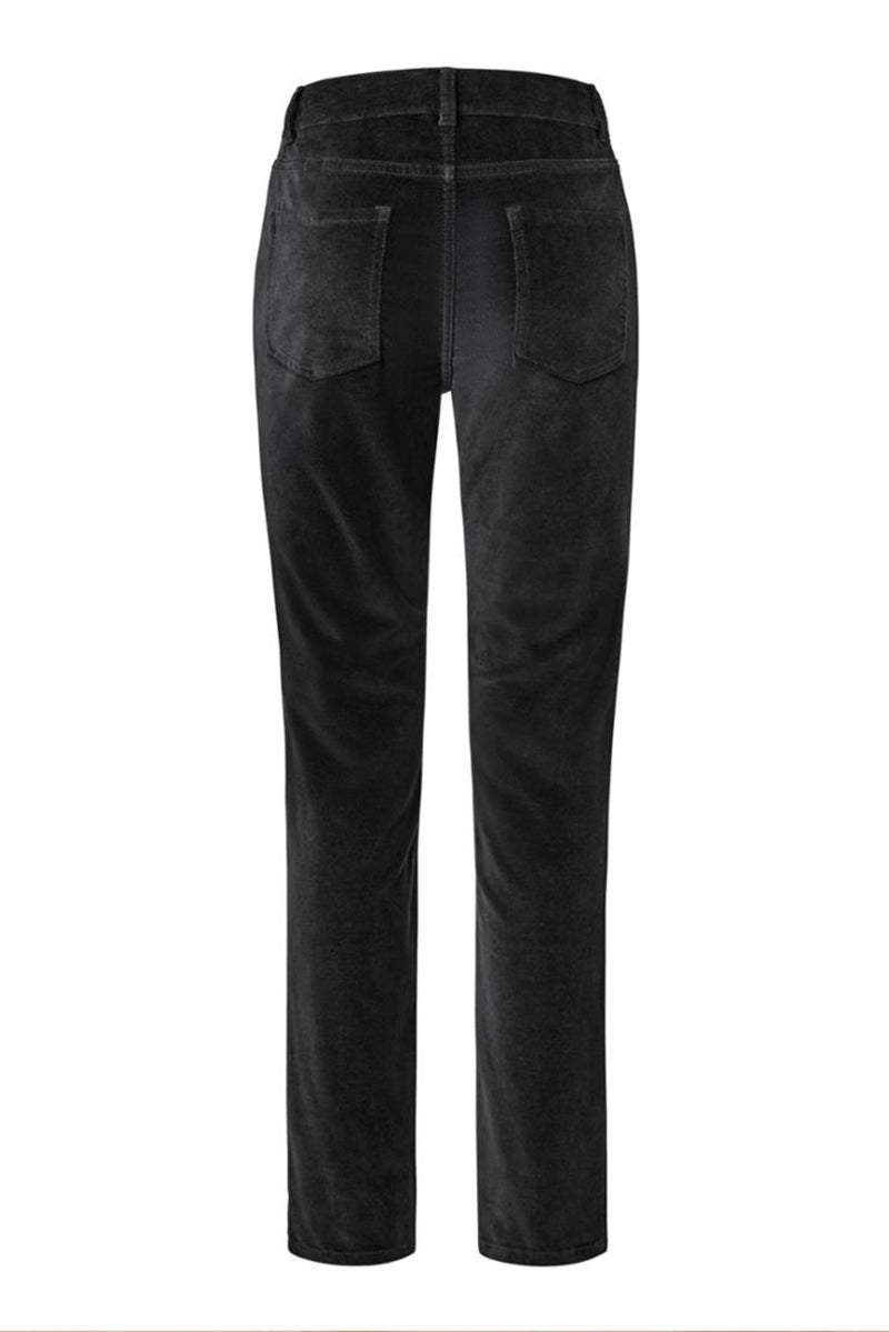 Tchibo Women Regular Fit Textured Straight Leg Pants, Black - Image 4