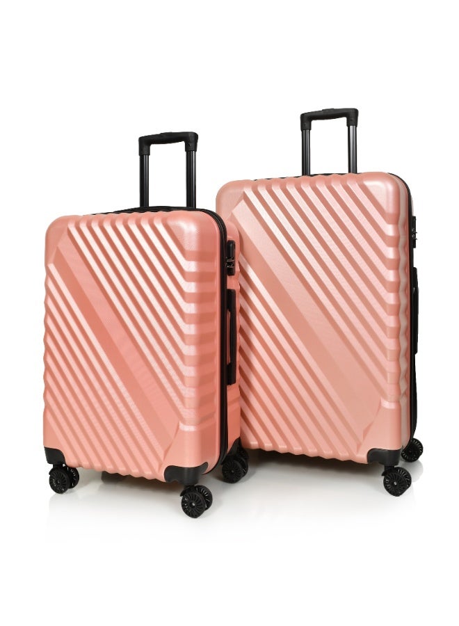 مورانو طقم شنط سفر لون روز قولد مكون من 3 حقائب أمتعة 4 عجلات - Image 3