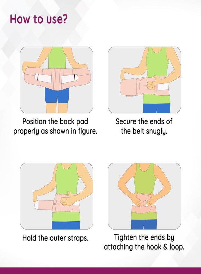 Flamingo Lumbar Sacro Belt | Orthopedic Back Support Brace for Lower Back Pain Relief, Posture Correction & Sciatica | Dual Adjustable Compression Belt for Men & Women | Size - XL | Biege | - Image 5
