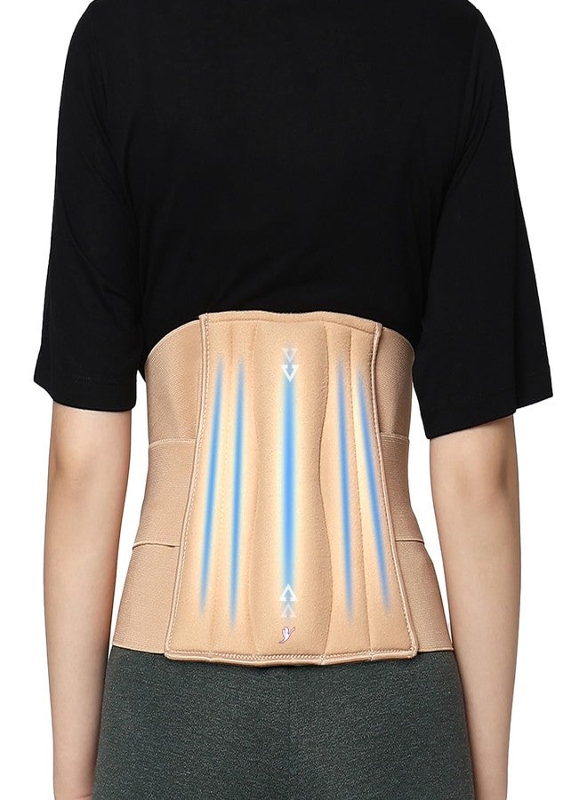 Flamingo Lumbar Sacro Belt | Orthopedic Back Support Brace for Lower Back Pain Relief, Posture Correction & Sciatica | Dual Adjustable Compression Belt for Men & Women | Size - XL | Biege | - Image 2