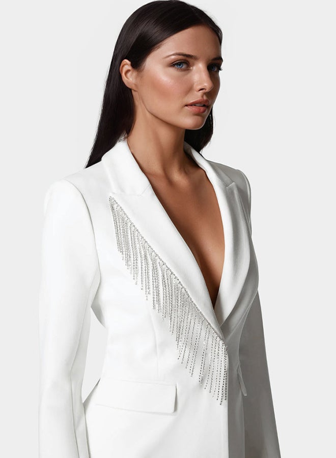 bebe Rhinestone Fringe Tailored Blazer - Image 3