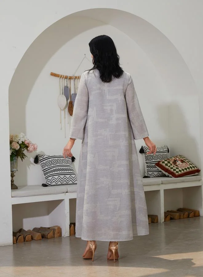 Take Two  Women Textured Sequin Patch Detail A-Line Jalabiya for Women | Best Price UAE