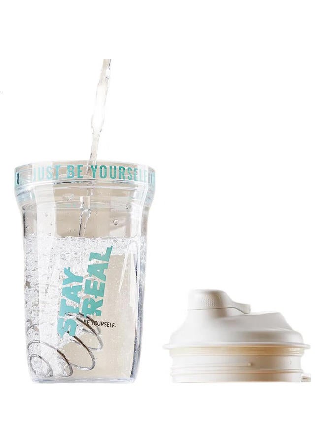 PAKCHOICE زجاجة ماء رياضية بروتين شيك باك تشويس للرجال والنساء، كوب خلط عالي القيمة من تريتان مع زجاجة ماء صيفية - Image 2