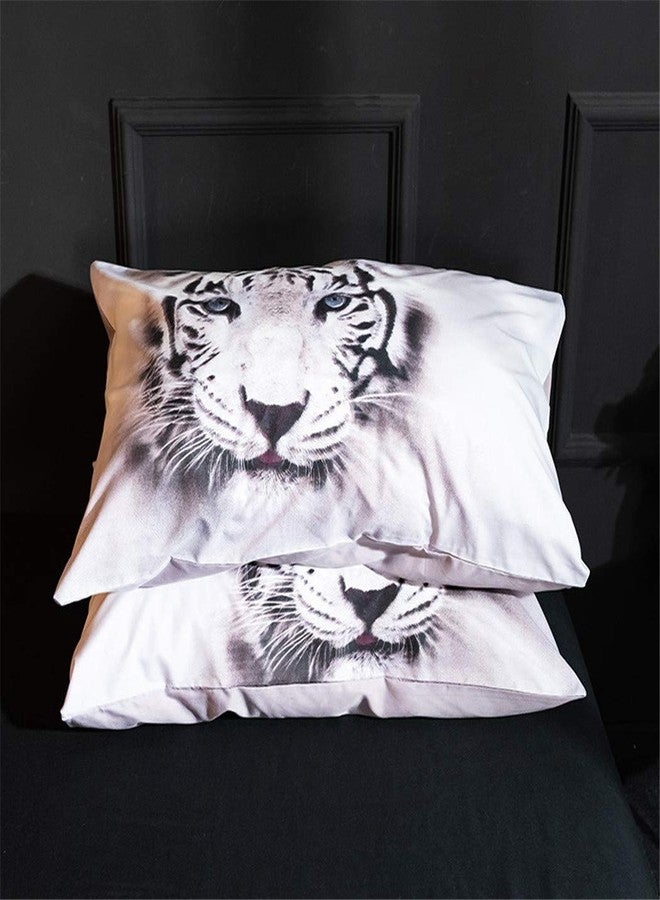 Homebed White Tiger Bedding Set Full Size 3D Animal Print for Kids Boys Teens Duvet Cover Set 3 Pieces - Image 5