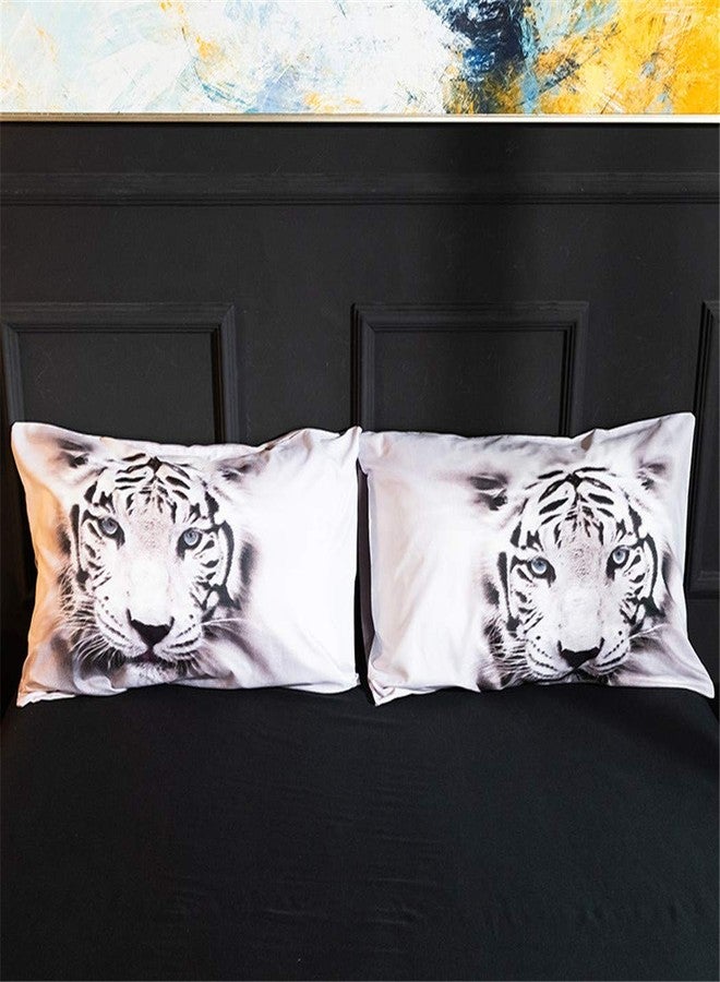 Homebed White Tiger Bedding Set Full Size 3D Animal Print for Kids Boys Teens Duvet Cover Set 3 Pieces - Image 4