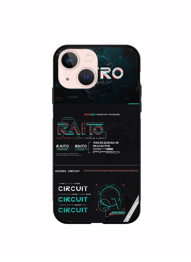 Protective Case Cover For Apple iPhone 13 mini Raito Circuit Design Multicolour