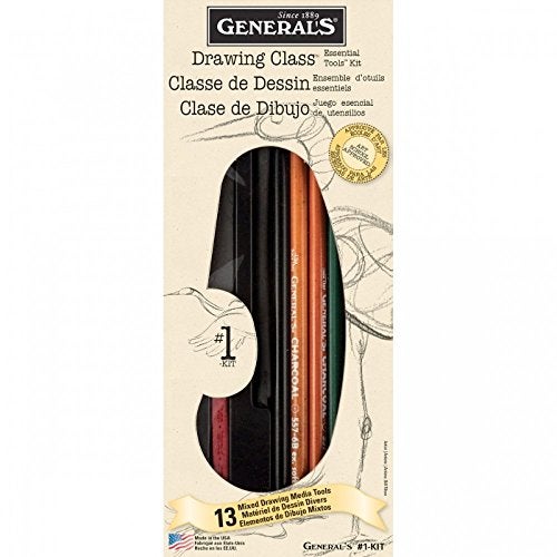 General's General Pencil Drawing Class Essential Tools Kit, 13 Pieces - Image 1