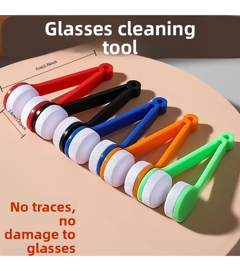 Portable Multifunctional Glasses Cleaner With Ultrasonic Cleaner Microfiber Cloth And Double Sided Brush Safe For Lenses No Marks Spotless Anytime Anywhere Random Color 1pc - Image 5