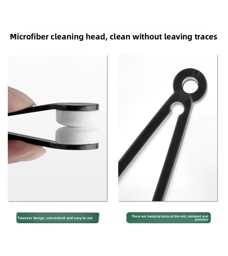 Portable Multifunctional Glasses Cleaner With Ultrasonic Cleaner Microfiber Cloth And Double Sided Brush Safe For Lenses No Marks Spotless Anytime Anywhere Random Color 1pc - Image 2