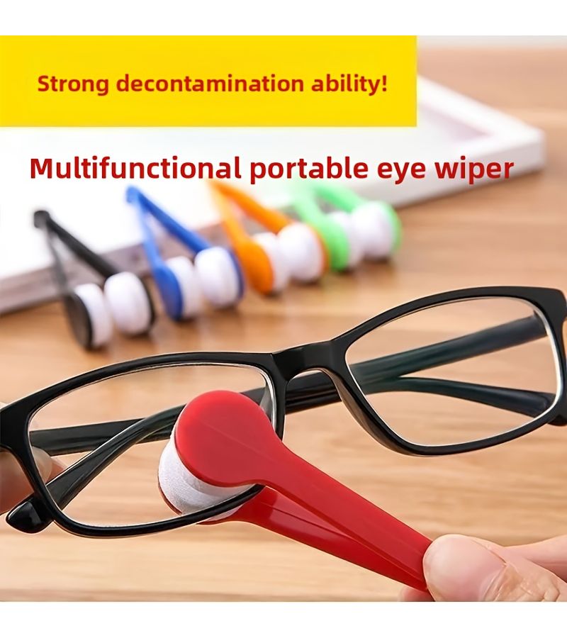 Portable Multifunctional Glasses Cleaner With Ultrasonic Cleaner Microfiber Cloth And Double Sided Brush Safe For Lenses No Marks Spotless Anytime Anywhere Random Color 1pc - Image 4