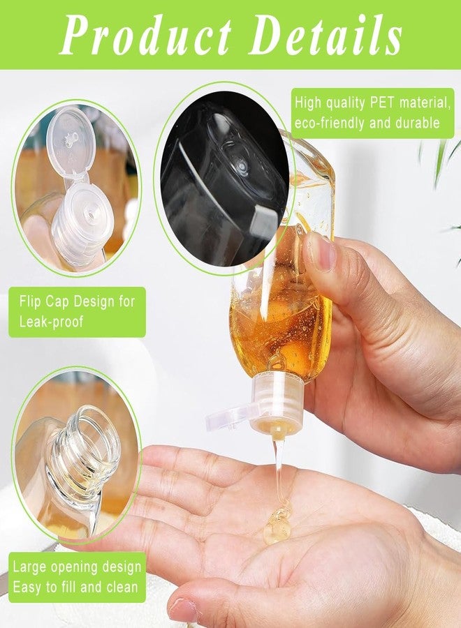 MAYCREATE® 8PCS Travel Bottle Kit for Toiletries 100ml Plastic Shampoo Bottles Set Transparent Flip Cap Refill Squeeze Leakproof Containers Lotion - Image 3