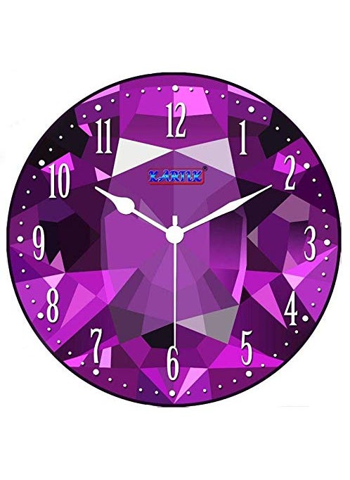 KARTIK KARTIK™ Wood Digital Print Designer Wall Clock for Home/Living Room/Bedroom/Kitchen and Office (Multicolor, 11X11 Inches)  - Image 1
