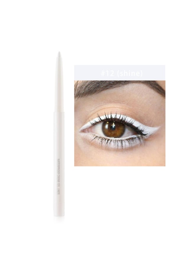 DekRion Eyeliner Pencil Waterproof Eyeliner Longlasting White Eyeliners HighPigmented Colorful Eyeliners Easy To Use Eye Liner Pen for Women White - Image 4
