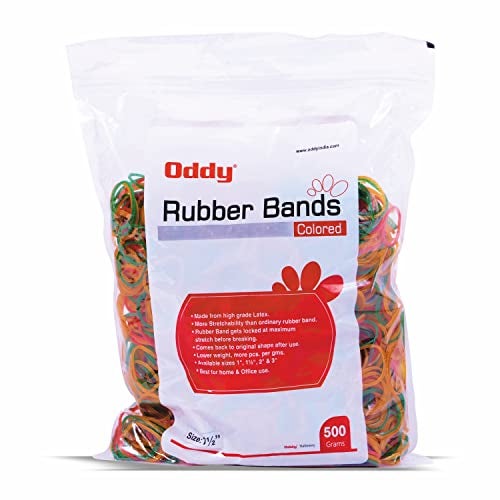 Oddy Multicolor High Stretch Rubber Bands, 1.5 Inch Pack of 500 Grams - Ideal for Office/School/Home & Kitchen Application - Image 1