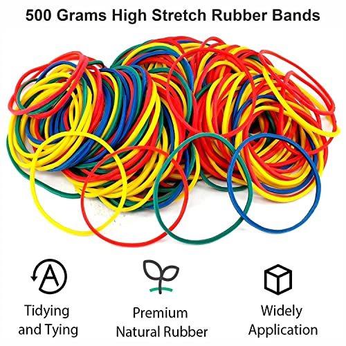 Oddy Multicolor High Stretch Rubber Bands, 1.5 Inch Pack of 500 Grams - Ideal for Office/School/Home & Kitchen Application - Image 3