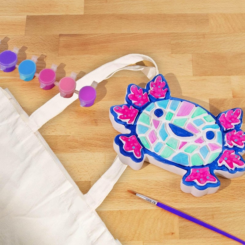 Creative Roots Axolotl Stepping Stone Kit, 7-Inch Paintable Ceramic Stepping Stone, Includes 6 Acrylic Paints, Kids Crafts, Ages 8+ - Image 4