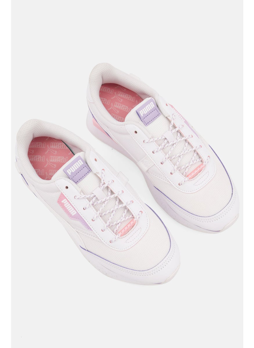 PUMA - Kids Girl Future Rider Cosmic Lace Up Sports Shoes, White Combo - Image 1