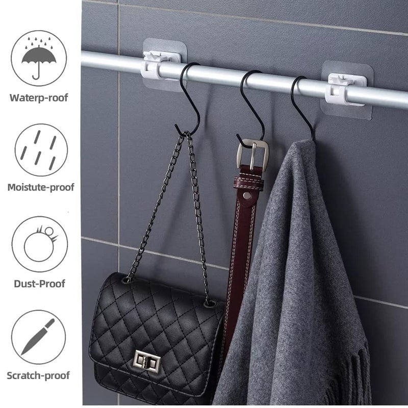 CPEX CPEX Curtains Bracket Crossbar Hook Self Adhesive Rods Hanger No Drill Brackets Fixing Holders Drapery Hook Holders Wall Brackets Towel Rod Hooks for Home Bathroom Pack of 10 - Image 2