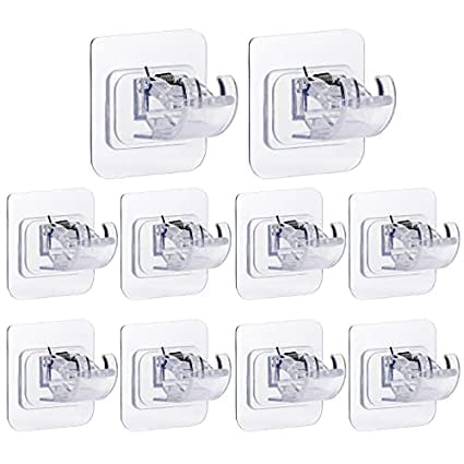 CPEX CPEX Curtains Bracket Crossbar Hook Self Adhesive Rods Hanger No Drill Brackets Fixing Holders Drapery Hook Holders Wall Brackets Towel Rod Hooks for Home Bathroom Pack of 10 - Image 1