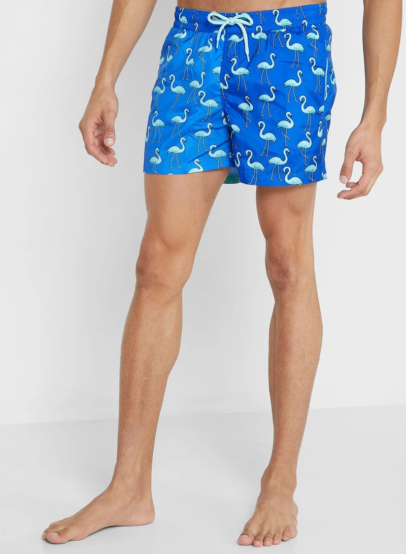 dagi Swan Printed Swim Shorts
