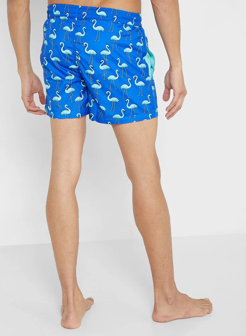 dagi Swan Printed Swim Shorts