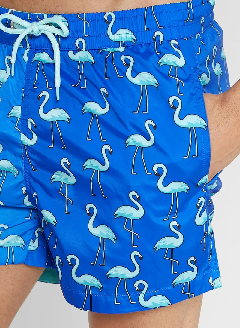 dagi Swan Printed Swim Shorts