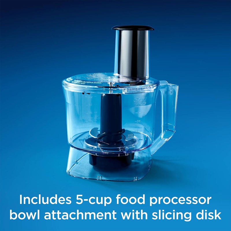 Oster Blender and Food Processor Combo with 3 Settings for Smoothies, Shakes, and Food Chopping, Includes 2 24-Ounce Cups and Lids, Carbon Grey - Image 5