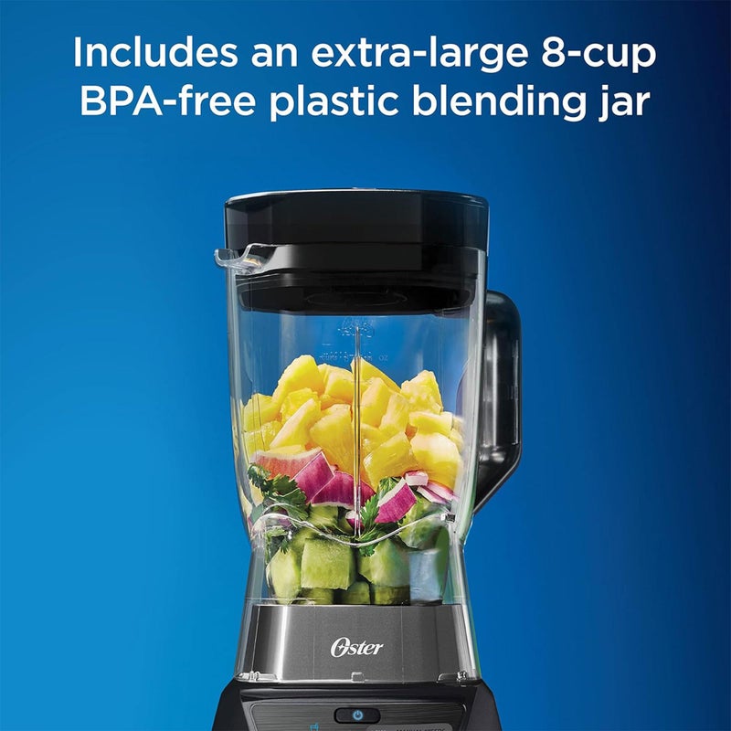 Oster Blender and Food Processor Combo with 3 Settings for Smoothies, Shakes, and Food Chopping, Includes 2 24-Ounce Cups and Lids, Carbon Grey - Image 4