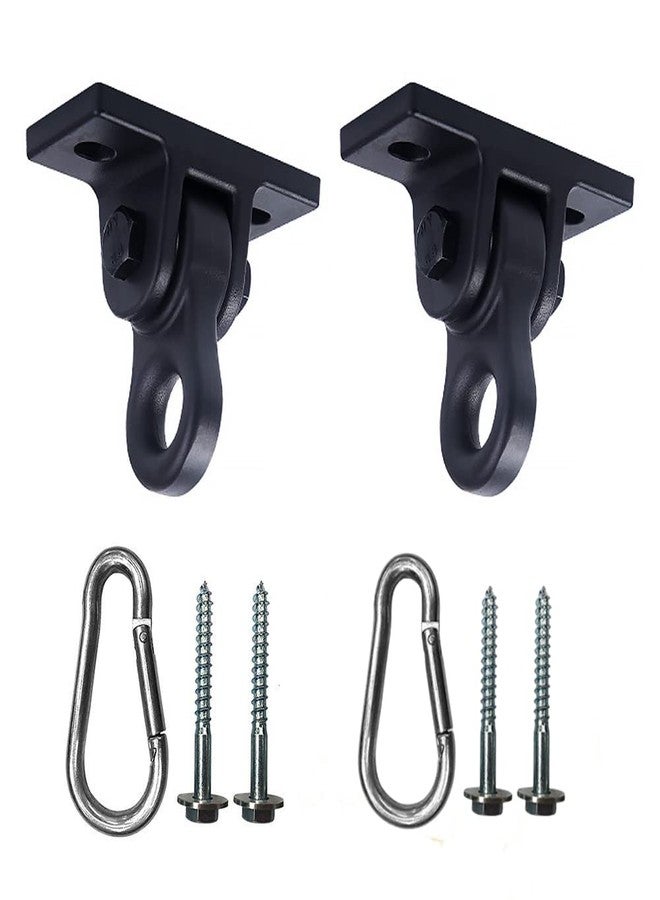 ABUSA Heavy Duty Black Swing Hangers Screws Bolts Included Over 5000 lb Capacity Playground Porch Yoga Seat Trapeze Wooden Sets Indoor Outdoor 2 Pack - Image 1