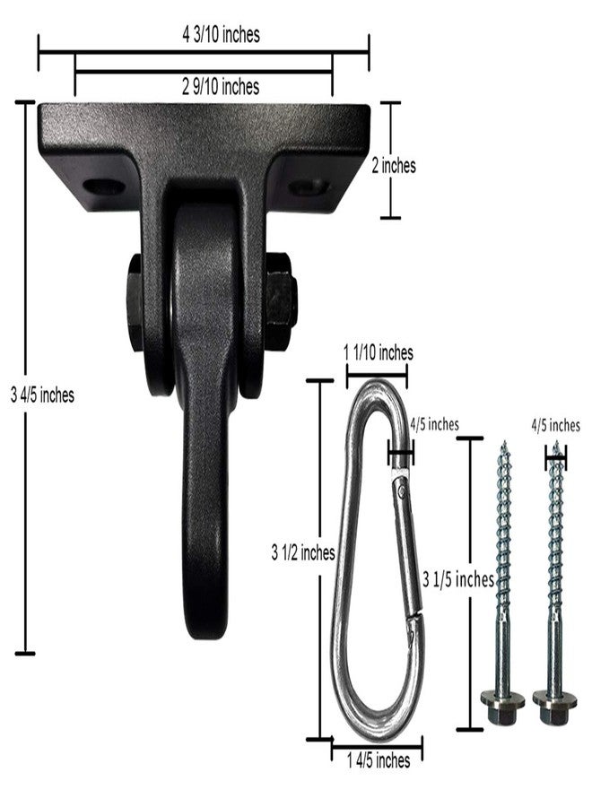 ABUSA Heavy Duty Black Swing Hangers Screws Bolts Included Over 5000 lb Capacity Playground Porch Yoga Seat Trapeze Wooden Sets Indoor Outdoor 2 Pack - Image 4