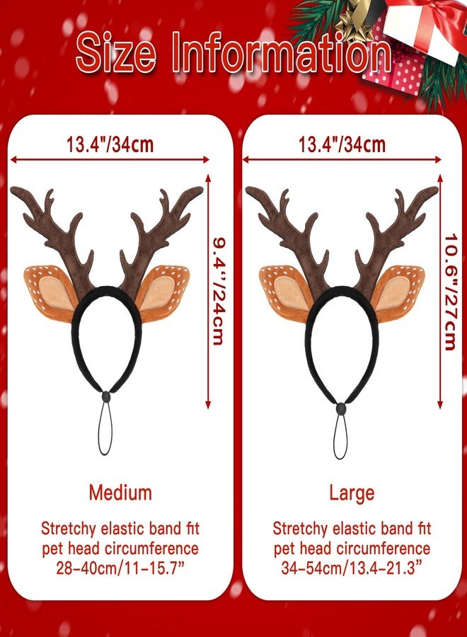BWOGUE Festive Dog Reindeer Antler Headband, Festive Christmas Holiday Costume Accessory for Pet Dogs, Cute Holiday Pet Outfit Perfect for Christmas Parties Birthday Stocking Stuffers - Image 2
