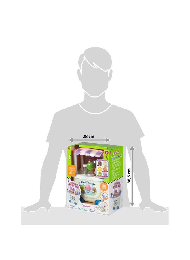 PLAYGO مجموعة عربة الآيس كريم الفاخرة من بلاي جو (28 قطعة) - Image 5
