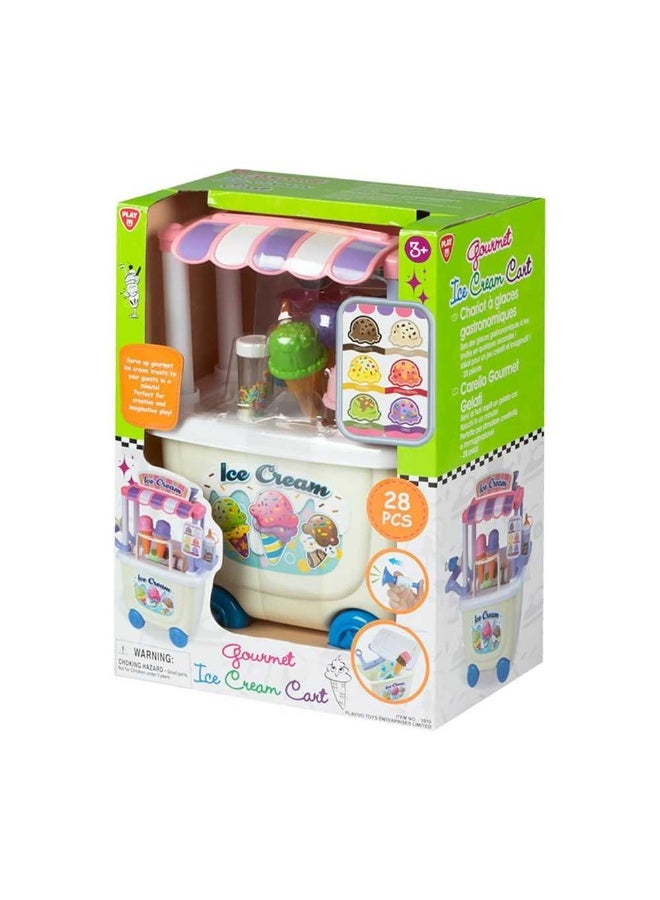 PLAYGO مجموعة عربة الآيس كريم الفاخرة من بلاي جو (28 قطعة) - Image 4