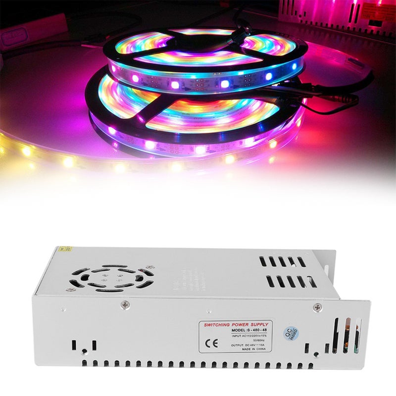 Switch Power Supply Driver Adapter Aluminum Alloy DC48V LED Screen Strip Light 3D PrinterS‑480‑48(48V/10A/480W)AC110/220V±15% - Image 4