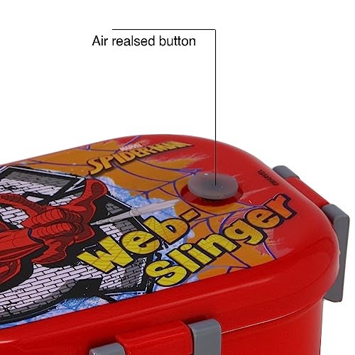 SKi Homeware Delicacy Insulated Stainless Steel Lunch Box For Kids Spiderman (400ML), Leak-Proof & Air-Tight Snack Box, For School | With A 150Ml Steel Inner Container & A Steel Spoon - Image 4
