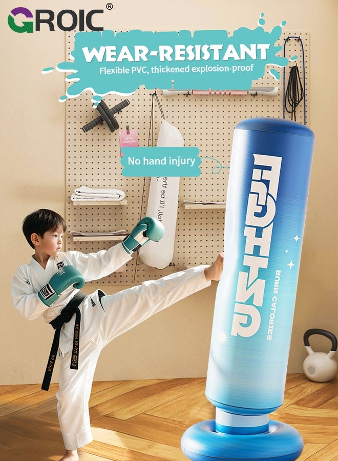 GROIC Inflatable Punching Bag, 57 Inch Stable Inflatable Boxing Bag, Larger Stable Kids Inflatable Boxing Bag Set, Gifts for Boys & Girls for Practicing Karate, Taekwondo, MMA - Image 4