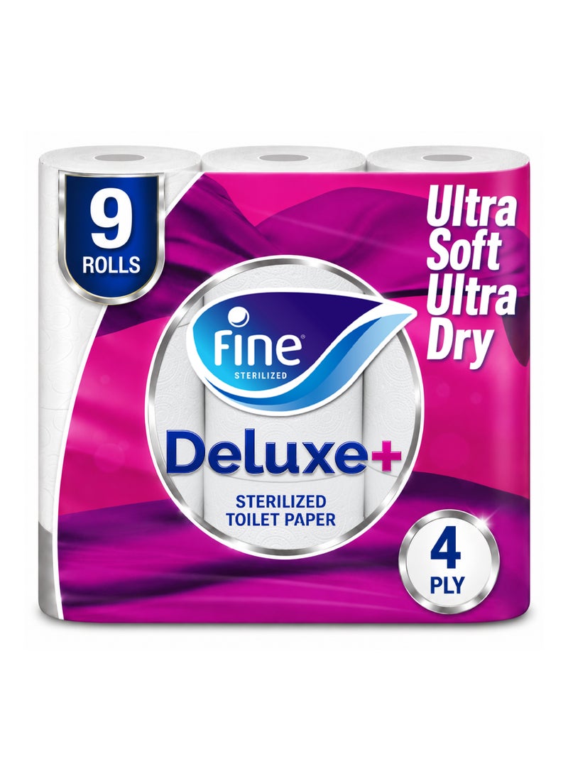 Fine Toilet Paper 140 Sheets 4 Ply Pack of 9 Rolls - Image 1