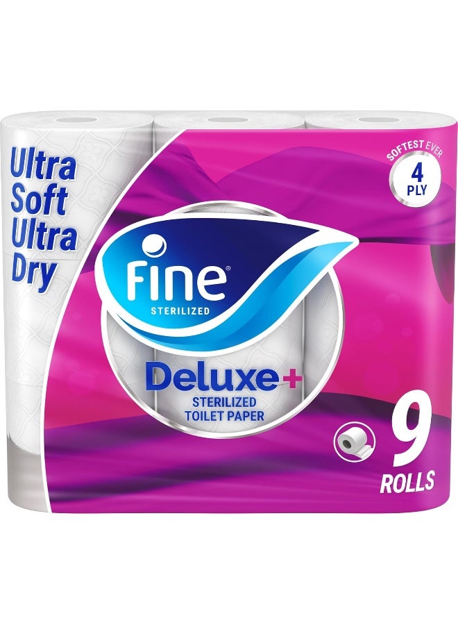 Fine Toilet Paper 140 Sheets 4 Ply Pack of 9 Rolls - Image 2