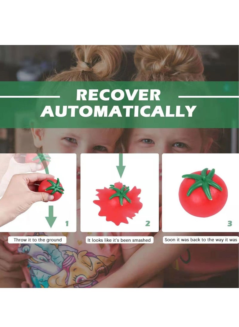 Excefore Squisheez Tomatoes Stress Toys, 9 Pcs Stress Relief  Balls, Squishies Fun Toy for Children, Anxiety Reducer Sensory Play, Tension Relief for Adults, Unique Tomatoes Stress Ball - Image 5